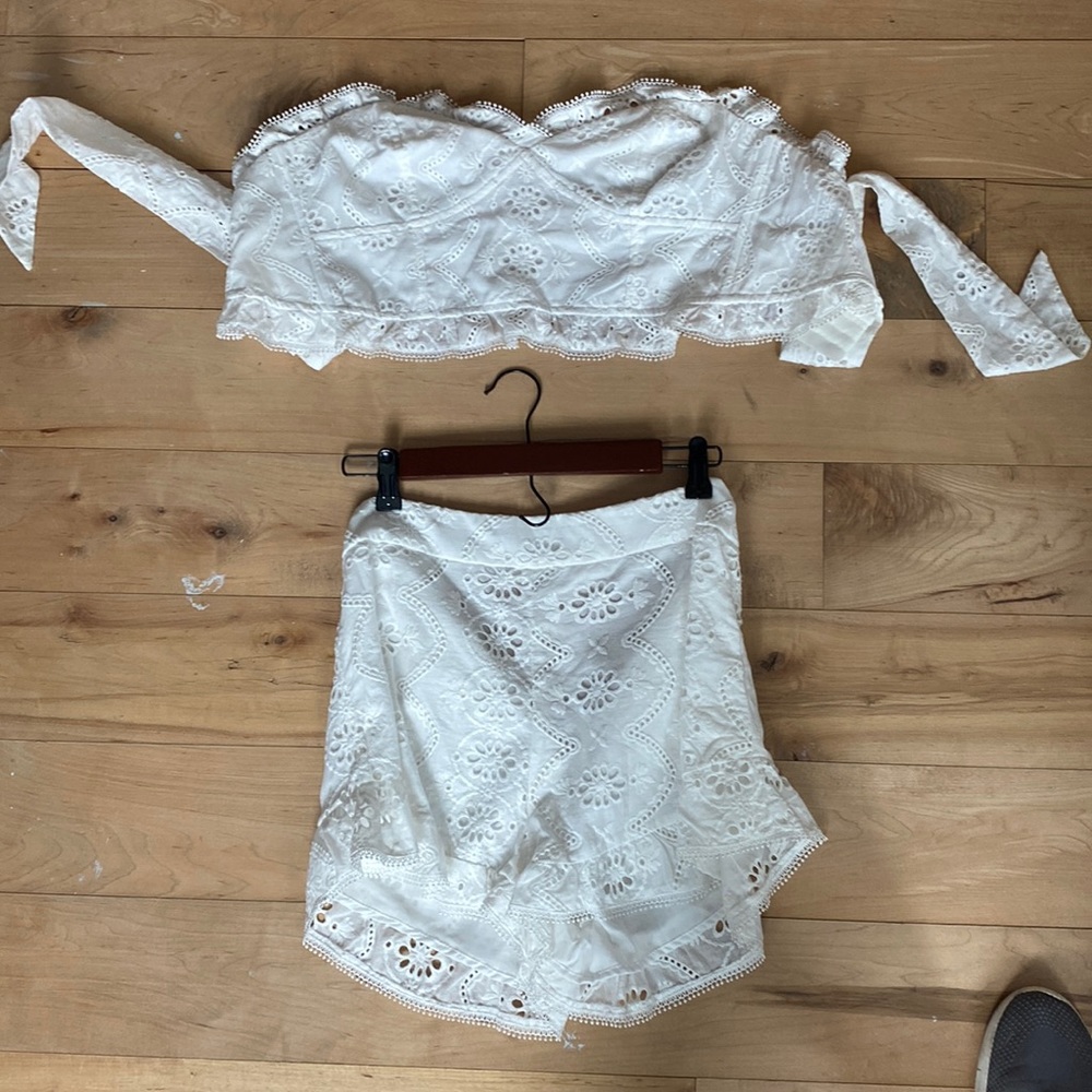 White two piece outfit